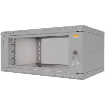 IT-BUDGET 19 inch sieninis spintelė TAUNUS 4U 350mm gylio stiklo durys šviesiai pilka 90ITB19435GG