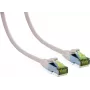 IT-BUDGET Premium tinklo kabelis Cat.6A su Cat.7 kabeliu, 600 MHz, be halogenų, PoE+, 10Gbit, baltas, 1m 90ITB6A7PK1W