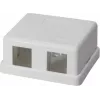 IT-BUDGET paviršinio montavimo tinklo lizdas 2 x RJ45 Keystone moduliams - baltas 90ITBAKPG2P