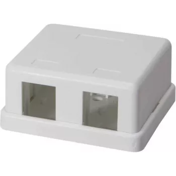 IT-BUDGET paviršinio montavimo tinklo lizdas 2 x RJ45 Keystone moduliams - baltas 90ITBAKPG2P