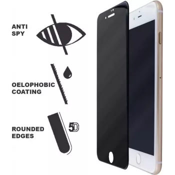 CYOO Privacy 5D grūdintas stiklas, ekrano apsauga Apple iPhone 8 Plus - juodas