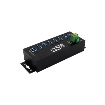 EXSYS USB 3.2 Gen1 7 prievadų pramoninis šakotuvas su DIN bėgio tvirtinimo rinkiniu ir 15kV ESD apsauga (EX-1187HMVS-2)