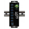 EXSYS USB 3.2 Gen1 7 prievadų pramoninis šakotuvas su DIN bėgio tvirtinimo rinkiniu ir 15kV ESD apsauga (EX-1187HMVS-2)