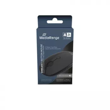 MEDIARANGE MROS268 simetrinė belaidė optinė pelė, 2.4 GHz, 1600 DPI, juoda