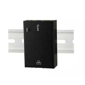 EXSYS EX-1321-WT USB 3.2 Gen1 į Gigabit Ethernet adapteris su DIN bėgio tvirtinimo rinkiniu, metalinis korpusas