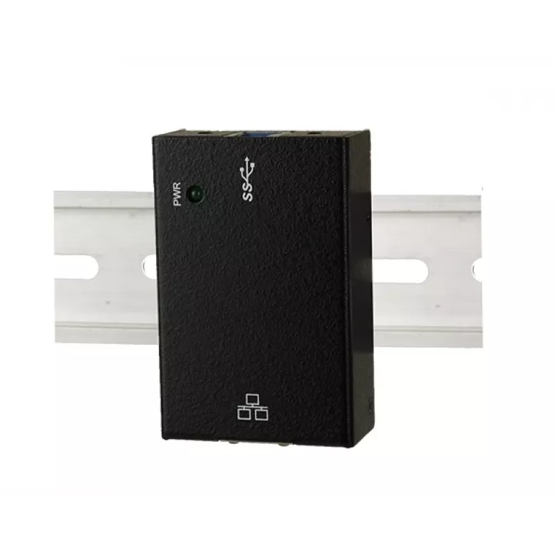 EXSYS EX-1321-WT USB 3.2 Gen1 į Gigabit Ethernet adapteris su DIN bėgio tvirtinimo rinkiniu, metalinis korpusas