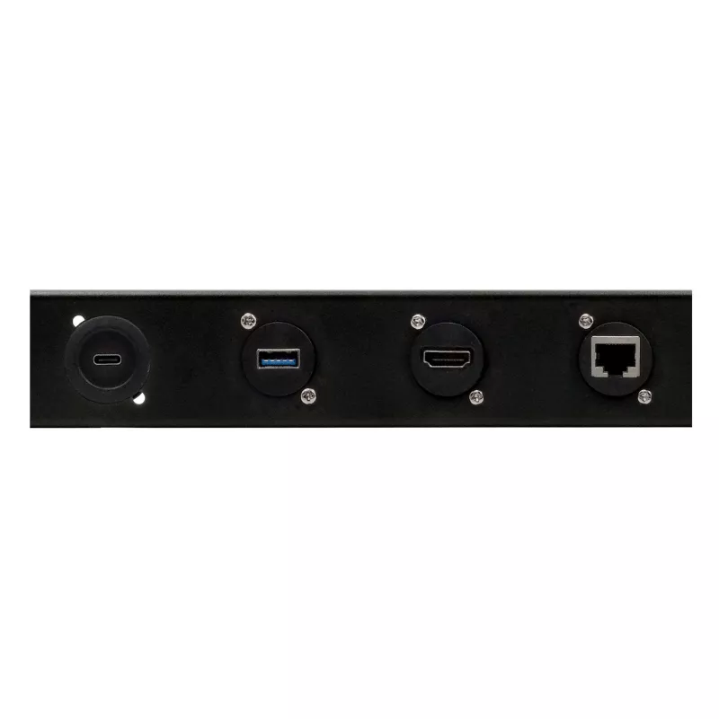 EXSYS 19 colių 1U stelažo panelė su 8 D tipo (XLR) išpjovomis, juoda EX-49297