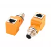 EXSYS EX-49502 M12 A-Coded 8-Pin Male to RJ45 Female 90° Industrial Ethernet Adapter