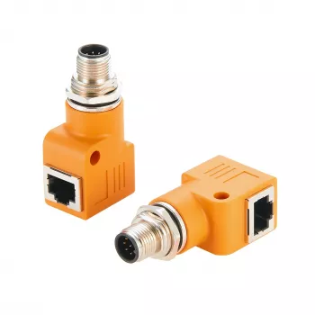 EXSYS EX-49502 M12 A-Coded 8-Pin Male to RJ45 Female 90° Industrial Ethernet Adapter