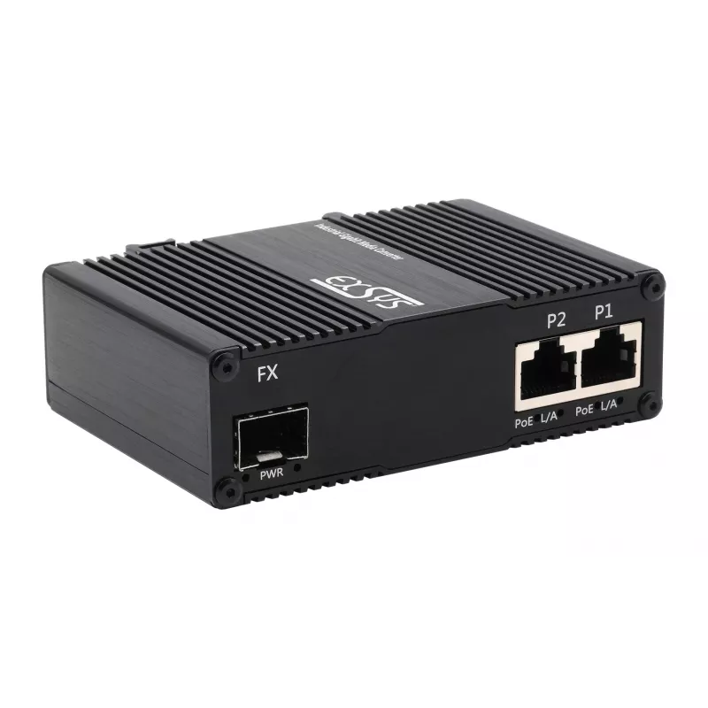 EXSYS EX-60344 2 prievadų PoE++ medijos konverteris 90W, SFP, -40°C iki +80°C