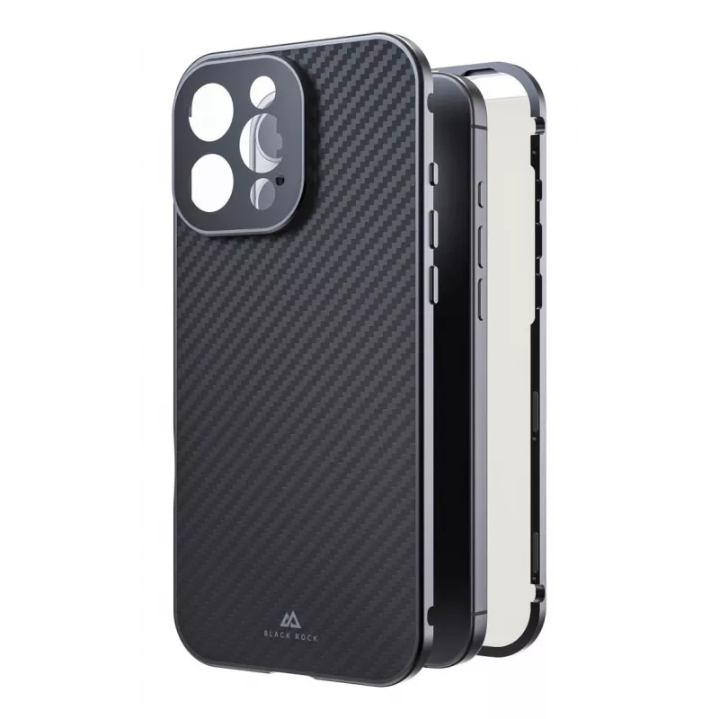 Black Rock Cover 360° stiklas, skirtas Apple iPhone 16 Pro Max, tikras anglies pluoštas (00228101)