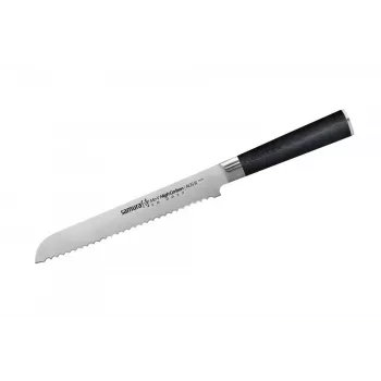 SAMURA Harakiri duonos peilis 230 mm, dantytas ašmenys, AUS-8 nerūdijantis plienas, juoda ABS rankena