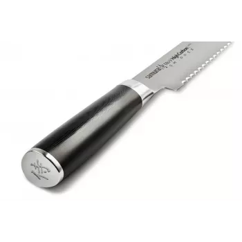 SAMURA Harakiri duonos peilis 230 mm, dantytas ašmenys, AUS-8 nerūdijantis plienas, juoda ABS rankena