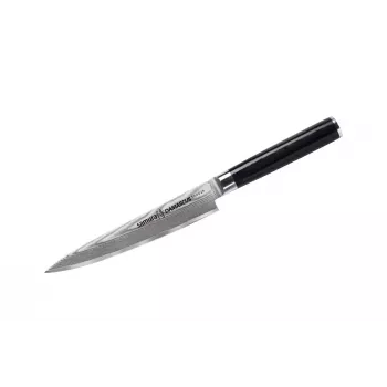SAMURA Harakiri universalus virtuvinis peilis 150 mm AUS-8 nerūdijantis plienas, juoda rankena