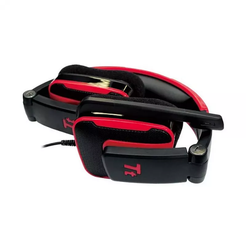 Thermaltake Tt eSPORTS SHOCK žaidimų ausinės - Royal Red, laidinės 3.5mm, ausis apgaubiančios, ištraukiamas mikrofonas, sulankstomos