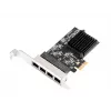 EXSYS EX-6083 PCIe x4 Gigabit Ethernet 4 prievadų Low Profile tinklo plokštė