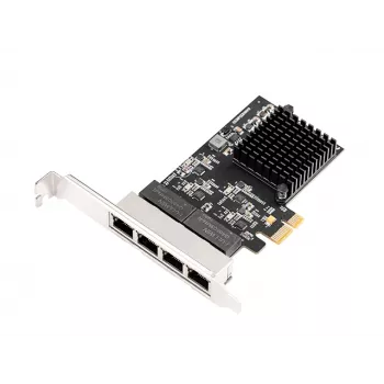 EXSYS EX-6083 PCIe x4 Gigabit Ethernet 4 prievadų Low Profile tinklo plokštė