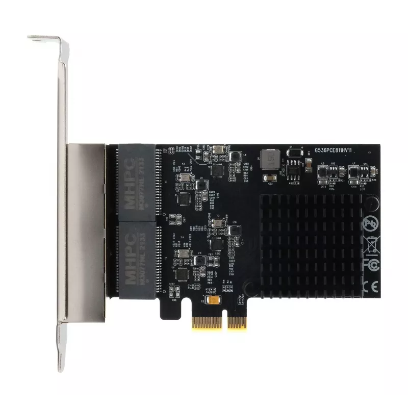 EXSYS EX-6083 PCIe x4 Gigabit Ethernet 4 prievadų Low Profile tinklo plokštė