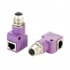 EXSYS EX-49523 M12 D-Code 4-pin moteriškas į RJ45 moterišką 90° pramoninio eterneto adapteris