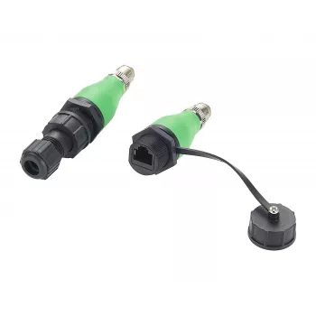 EXSYS EX-49544 M12 X-Code 8 kontaktų kištukas į RJ45 lizdas IP67 pramoninis Ethernet adapteris, 10 Gbps