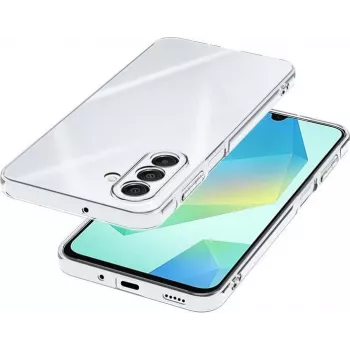 CYOO Crystal Clear dangtelis Samsung Galaxy A17 5G - permatomas TPU galinis dangtelis su apsauga nuo pageltimo, smūgių sugerimu ir iškilusiais kraštais CY123989