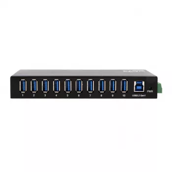 EXSYS EX-11290HMS USB 3.2 Gen 1 10 prievadų šakotuvas su 12V/5A maitinimo šaltiniu