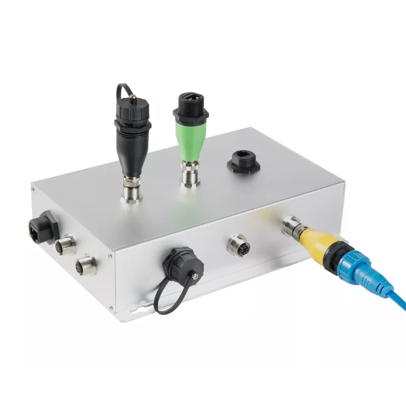 EXSYS EX-49504 M12 A-Code 8-Pin vyriškas į RJ45 moteriškas pramoninis Ethernet adapteris, IP67