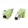 EXSYS M12 X-Coded 8-Pin Female to RJ45 Female Adapter, 10Gbps, IP67, nikeliuoto žalvario EX-49541