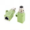 EXSYS M12 X-Coded 8-Pin Female to RJ45 Female Adapter, 10Gbps, IP67, nikeliuoto žalvario EX-49541