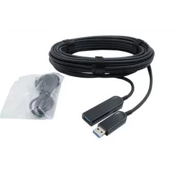 EXSYS USB 3.2 Gen1 aktyvusis optinis kabelis (AOC), 20m, USB-A į USB-B, juodas EX-K1692