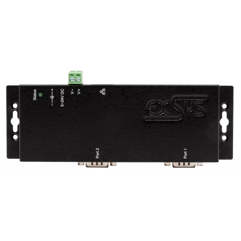EXSYS EX-6162 Ethernet į 2x RS-232 serijinis serveris su 12V/3A maitinimo šaltiniu