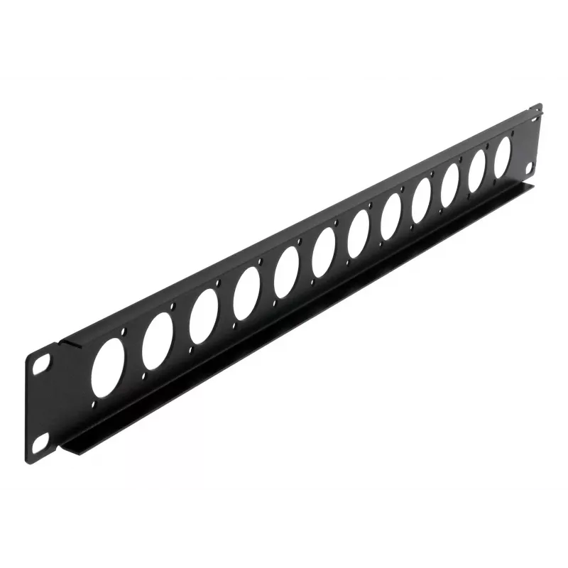EXSYS EX-49298 19 inch 1U montavimo panelė su 12 D-Type išpjovomis, juoda