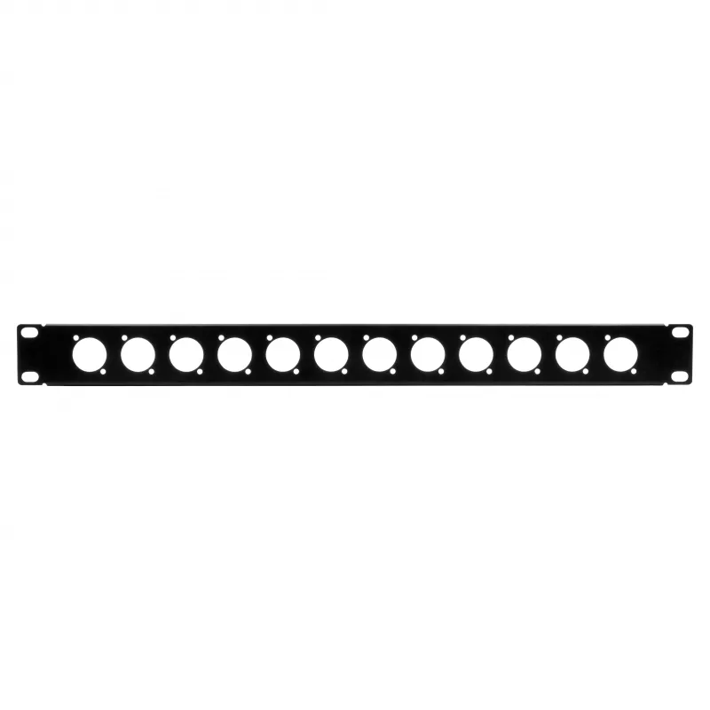 EXSYS EX-49298 19 inch 1U montavimo panelė su 12 D-Type išpjovomis, juoda