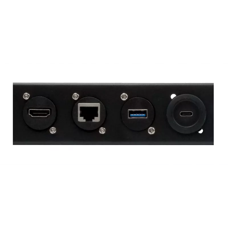 EXSYS EX-49298 19 inch 1U montavimo panelė su 12 D-Type išpjovomis, juoda