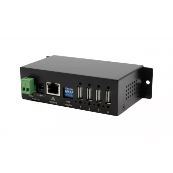 EXSYS EX-6003HMVS-POE-ON 4 prievadų USB 2.0 per Gigabit Ethernet serveris su PoE, 15KV ESD apsauga