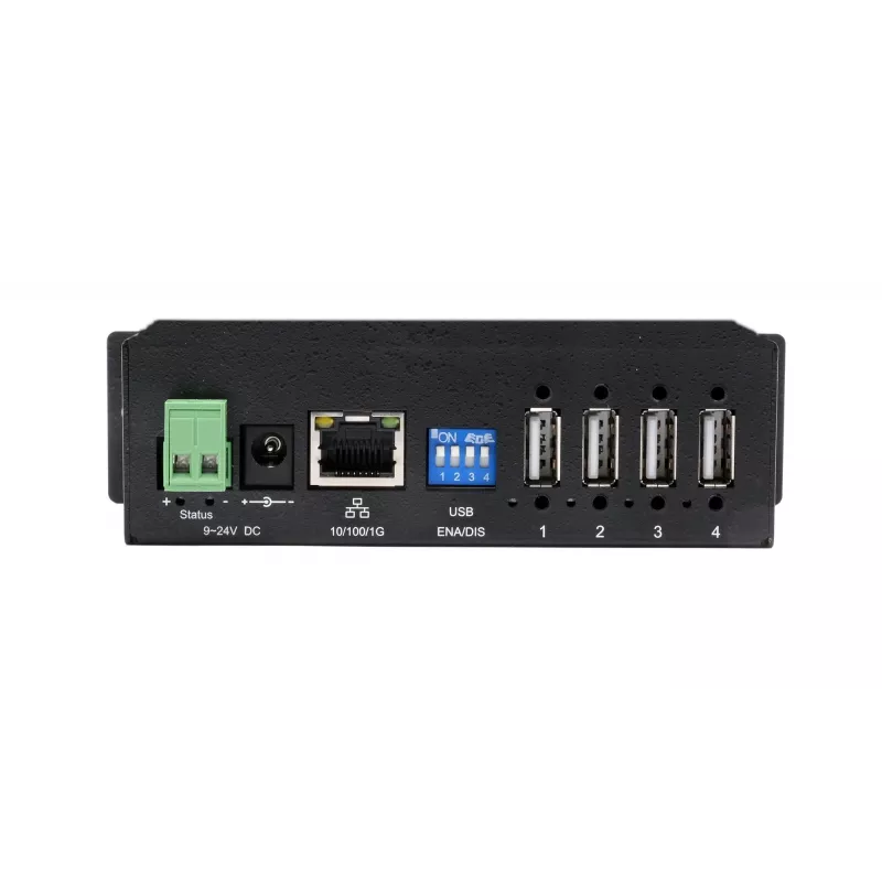 EXSYS EX-6003HMVS-POE-ON 4 prievadų USB 2.0 per Gigabit Ethernet serveris su PoE, 15KV ESD apsauga
