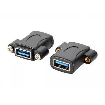 EXSYS EX-49301 USB 3.2 Gen 1 skydelio montavimo adapteris, USB-A female į USB-A female, 5Gbps, juodas