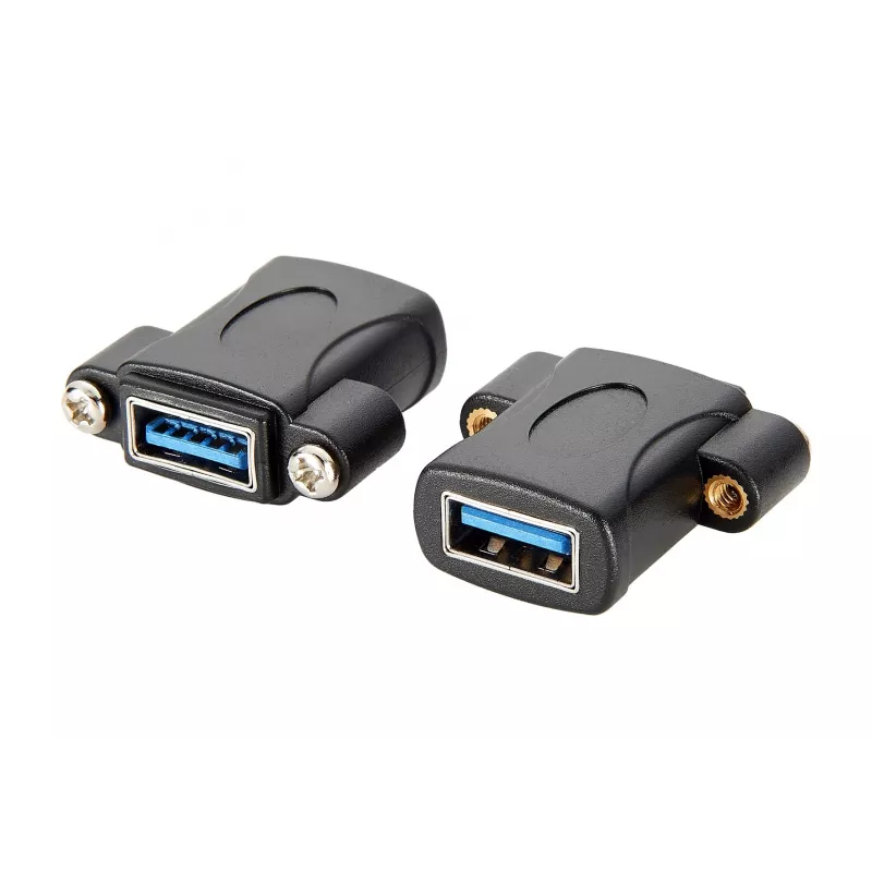 EXSYS EX-49301 USB 3.2 Gen 1 skydelio montavimo adapteris, USB-A female į USB-A female, 5Gbps, juodas
