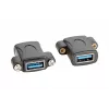 EXSYS EX-49301 USB 3.2 Gen 1 skydelio montavimo adapteris, USB-A female į USB-A female, 5Gbps, juodas