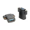 EXSYS EX-49301 USB 3.2 Gen 1 skydelio montavimo adapteris, USB-A female į USB-A female, 5Gbps, juodas
