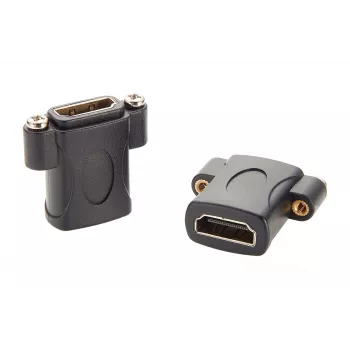 EXSYS EX-49305 HDMI moteriškas į moterišką skydelio montavimo adapteris, D-Type, 4K@60Hz, juodas
