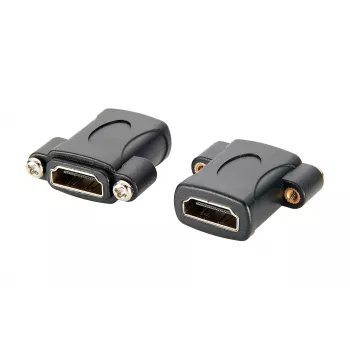 EXSYS EX-49305 HDMI moteriškas į moterišką skydelio montavimo adapteris, D-Type, 4K@60Hz, juodas