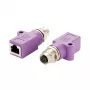 EXSYS EX-49521 M12 D-Code 4 kontaktų moteriškas į RJ45 moterišką pramoninis Ethernet adapteris
