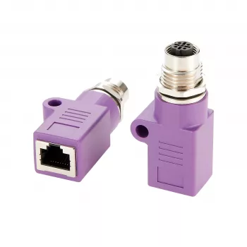 EXSYS EX-49521 M12 D-Code 4 kontaktų moteriškas į RJ45 moterišką pramoninis Ethernet adapteris