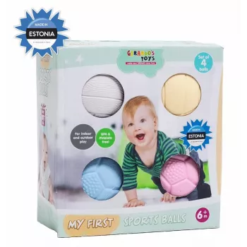 Gerardo's Toys GT7710 kūdikių masažo ir sensorinių kamuoliukų rinkinys, 4 vnt., įvairių tekstūrų ir spalvų, nuo 6 mėn.
