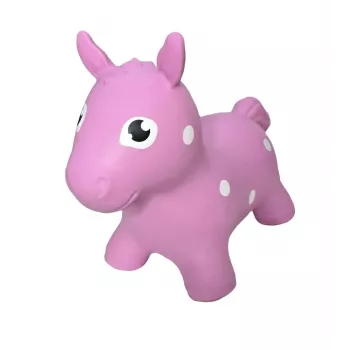 Gerardo's Toys rožinis šokinėjantis arkliukas - šokinėjantis gyvūnėlis vaikams, patvarus PVC, 50 kg apkrova, 28 cm balno aukštis, CE ir EN71 sertifikuotas