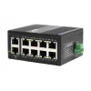 EXSYS Mini 10 prievadų pramoninis Gigabit PoE+ komutatorius, valdomas per interneto sąsają (EX-62036MPOE)