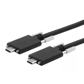 EXSYS USB 3.2 Gen 2x1 Type-C kabelis su fiksuojančiais varžtais, 1,0 m, juodas EX-K1592V-1.0