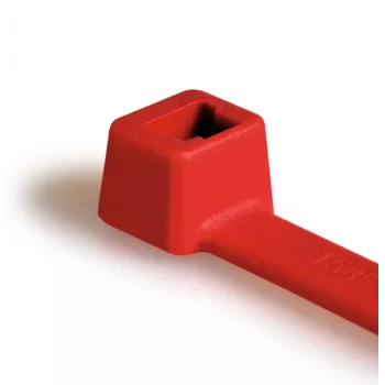 HellermannTyton T30R-PA66-RD raudonas vidinių dantukų kabelių raištis, 150 mm x 3,5 mm, PA66, 100 vnt. 111-03004