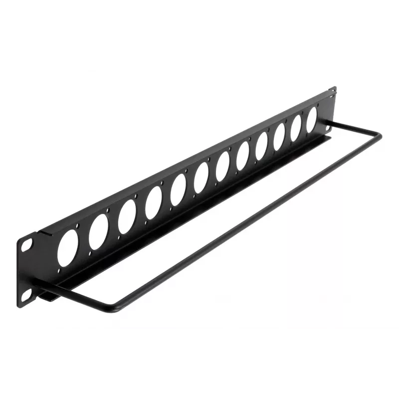 EXSYS EX-49299 19 inch 1U stovo panelė su 12 D tipo išpjovomis ir kabelių valdymo juosta